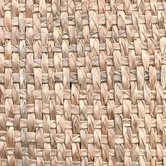 🌟HP🌟VTG 1980s Woven Palm Straw Handbag with Leather Accents - Picture 13 of 16